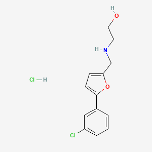 molecular formula C13H15Cl2NO2 B5494549 2-({[5-(3-chlorophenyl)-2-furyl]methyl}amino)ethanol hydrochloride 
