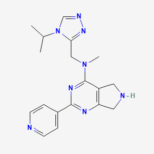 molecular formula C18H22N8 B5494561 N-[(4-isopropyl-4H-1,2,4-triazol-3-yl)methyl]-N-methyl-2-(4-pyridinyl)-6,7-dihydro-5H-pyrrolo[3,4-d]pyrimidin-4-amine 