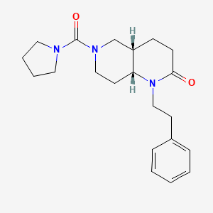 molecular formula C21H29N3O2 B5494569 (4aS*,8aR*)-1-(2-phenylethyl)-6-(pyrrolidin-1-ylcarbonyl)octahydro-1,6-naphthyridin-2(1H)-one 