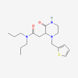molecular formula C17H27N3O2S B5494576 2-[3-oxo-1-(2-thienylmethyl)-2-piperazinyl]-N,N-dipropylacetamide 