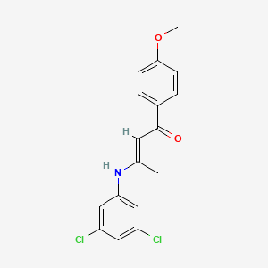 molecular formula C17H15Cl2NO2 B5494583 3-[(3,5-dichlorophenyl)amino]-1-(4-methoxyphenyl)-2-buten-1-one 