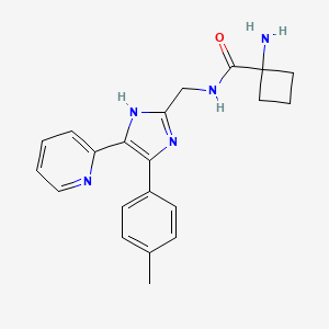molecular formula C21H23N5O B5494611 1-amino-N-{[4-(4-methylphenyl)-5-(2-pyridinyl)-1H-imidazol-2-yl]methyl}cyclobutanecarboxamide hydrochloride 