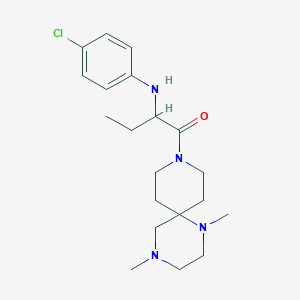 molecular formula C20H31ClN4O B5494614 (4-chlorophenyl){1-[(1,4-dimethyl-1,4,9-triazaspiro[5.5]undec-9-yl)carbonyl]propyl}amine 