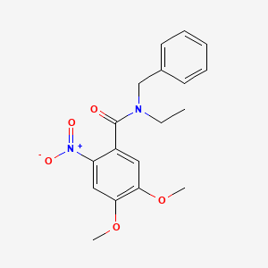 molecular formula C18H20N2O5 B5494624 N-benzyl-N-ethyl-4,5-dimethoxy-2-nitrobenzamide 