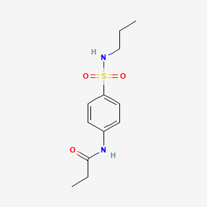 molecular formula C12H18N2O3S B5494637 N-{4-[(propylamino)sulfonyl]phenyl}propanamide 