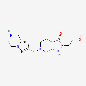 molecular formula C15H22N6O2 B5494638 2-(2-hydroxyethyl)-6-(4,5,6,7-tetrahydropyrazolo[1,5-a]pyrazin-2-ylmethyl)-1,2,4,5,6,7-hexahydro-3H-pyrazolo[3,4-c]pyridin-3-one dihydrochloride 