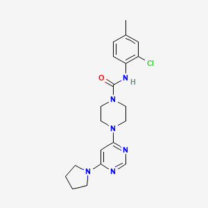 molecular formula C20H25ClN6O B5494651 N-(2-chloro-4-methylphenyl)-4-[6-(1-pyrrolidinyl)-4-pyrimidinyl]-1-piperazinecarboxamide 