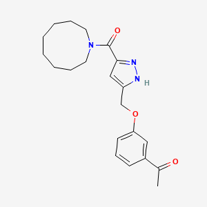 molecular formula C21H27N3O3 B5494652 1-(3-{[3-(azonan-1-ylcarbonyl)-1H-pyrazol-5-yl]methoxy}phenyl)ethanone 