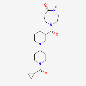 molecular formula C20H32N4O3 B5494659 1-{[1'-(cyclopropylcarbonyl)-1,4'-bipiperidin-3-yl]carbonyl}-1,4-diazepan-5-one 