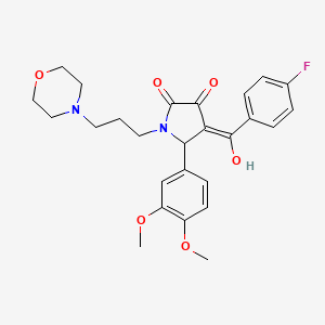 molecular formula C26H29FN2O6 B5494687 5-(3,4-dimethoxyphenyl)-4-(4-fluorobenzoyl)-3-hydroxy-1-[3-(4-morpholinyl)propyl]-1,5-dihydro-2H-pyrrol-2-one 