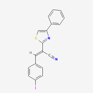 molecular formula C18H11IN2S B5494705 3-(4-iodophenyl)-2-(4-phenyl-1,3-thiazol-2-yl)acrylonitrile 