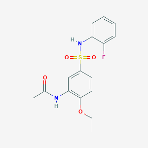 molecular formula C16H17FN2O4S B5494729 N-(2-ethoxy-5-{[(2-fluorophenyl)amino]sulfonyl}phenyl)acetamide 