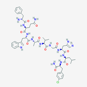 molecular formula C56H73ClN14O10 B549473 H-D-Phe-Gln-Trp-Ala-Val-Gly-His-Leu-Phe(4-Cl)-NH2 CAS No. 142062-55-3