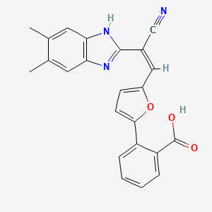 molecular formula C23H17N3O3 B5494745 2-{5-[2-cyano-2-(5,6-dimethyl-1H-benzimidazol-2-yl)vinyl]-2-furyl}benzoic acid 