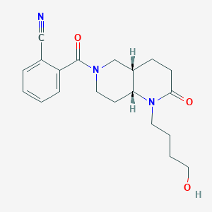molecular formula C20H25N3O3 B5494759 2-{[(4aS*,8aR*)-1-(4-hydroxybutyl)-2-oxooctahydro-1,6-naphthyridin-6(2H)-yl]carbonyl}benzonitrile 