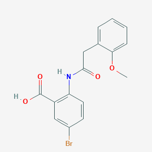molecular formula C16H14BrNO4 B5494782 5-bromo-2-{[(2-methoxyphenyl)acetyl]amino}benzoic acid 