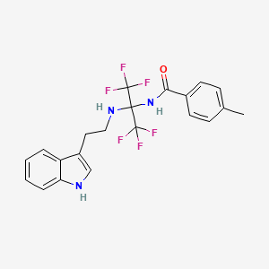 molecular formula C21H19F6N3O B5494787 4-methyl-N-[2,2,2-trifluoro-1-{[2-(1H-indol-3-yl)ethyl]amino}-1-(trifluoromethyl)ethyl]benzamide 
