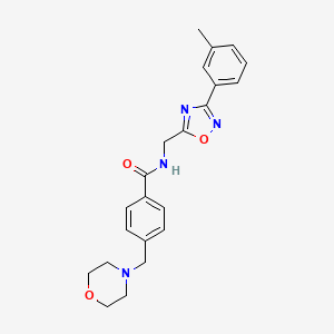 molecular formula C22H24N4O3 B5494808 N-{[3-(3-methylphenyl)-1,2,4-oxadiazol-5-yl]methyl}-4-(4-morpholinylmethyl)benzamide 