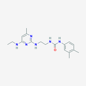 molecular formula C18H26N6O B5494842 N-(3,4-dimethylphenyl)-N'-(2-{[4-(ethylamino)-6-methyl-2-pyrimidinyl]amino}ethyl)urea 