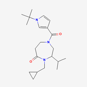 molecular formula C21H33N3O2 B5494860 1-[(1-tert-butyl-1H-pyrrol-3-yl)carbonyl]-4-(cyclopropylmethyl)-3-isopropyl-1,4-diazepan-5-one 