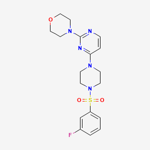 molecular formula C18H22FN5O3S B5494865 4-(4-{4-[(3-fluorophenyl)sulfonyl]-1-piperazinyl}-2-pyrimidinyl)morpholine 