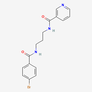 molecular formula C16H16BrN3O2 B5494872 N-{3-[(4-bromobenzoyl)amino]propyl}nicotinamide 