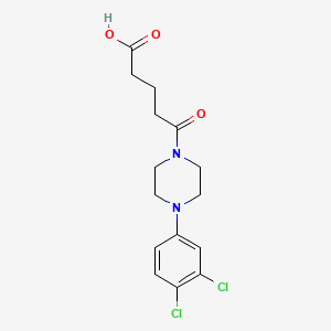 molecular formula C15H18Cl2N2O3 B5494896 5-[4-(3,4-dichlorophenyl)-1-piperazinyl]-5-oxopentanoic acid 