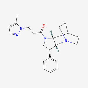 molecular formula C22H28N4O B5494908 (3R*,3aR*,7aR*)-1-[3-(5-methyl-1H-pyrazol-1-yl)propanoyl]-3-phenyloctahydro-4,7-ethanopyrrolo[3,2-b]pyridine 