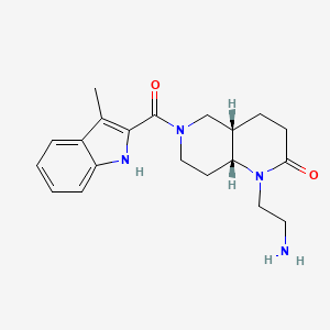 molecular formula C20H26N4O2 B5494922 rel-(4aS,8aR)-1-(2-aminoethyl)-6-[(3-methyl-1H-indol-2-yl)carbonyl]octahydro-1,6-naphthyridin-2(1H)-one hydrochloride 