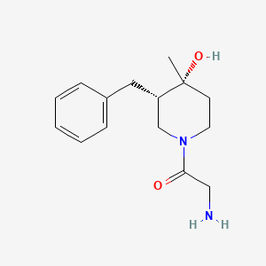 molecular formula C15H22N2O2 B5494923 rel-(3S,4R)-3-benzyl-1-glycyl-4-methyl-4-piperidinol hydrochloride 