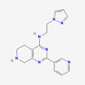 molecular formula C17H19N7 B5494926 N-[2-(1H-pyrazol-1-yl)ethyl]-2-pyridin-3-yl-5,6,7,8-tetrahydropyrido[3,4-d]pyrimidin-4-amine 