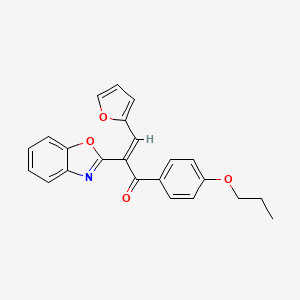molecular formula C23H19NO4 B5494932 2-(1,3-benzoxazol-2-yl)-3-(2-furyl)-1-(4-propoxyphenyl)-2-propen-1-one 