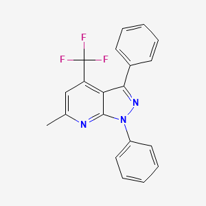 molecular formula C20H14F3N3 B5494948 6-methyl-1,3-diphenyl-4-(trifluoromethyl)-1H-pyrazolo[3,4-b]pyridine 
