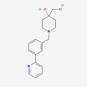 molecular formula C18H22N2O2 B5494956 4-(hydroxymethyl)-1-(3-pyridin-2-ylbenzyl)piperidin-4-ol 