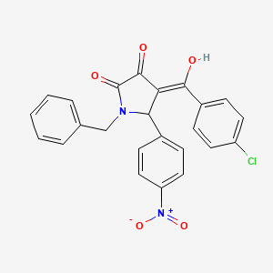 molecular formula C24H17ClN2O5 B5494973 1-benzyl-4-(4-chlorobenzoyl)-3-hydroxy-5-(4-nitrophenyl)-1,5-dihydro-2H-pyrrol-2-one 