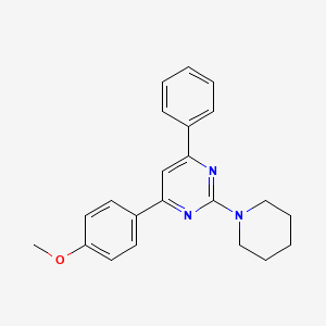 4-(4-methoxyphenyl)-6-phenyl-2-(1-piperidinyl)pyrimidine