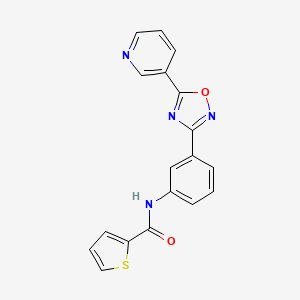 molecular formula C18H12N4O2S B5494989 N-[3-(5-pyridin-3-yl-1,2,4-oxadiazol-3-yl)phenyl]thiophene-2-carboxamide 