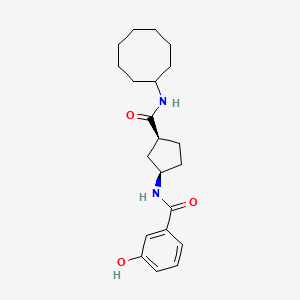molecular formula C21H30N2O3 B5495008 N-{(1R*,3S*)-3-[(cyclooctylamino)carbonyl]cyclopentyl}-3-hydroxybenzamide 