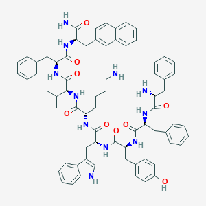 molecular formula C71H81N11O9 B549501 D-Alaninamide, D-phenylalanyl-L-phenylalanyl-L-tyrosyl-D-tryptophyl-L-lysyl-L-valyl-L-phenylalanyl-3-(2-naphthalenyl)- CAS No. 150155-61-6