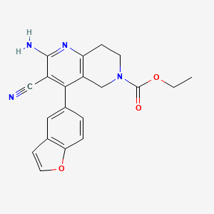 molecular formula C20H18N4O3 B5495022 ethyl 2-amino-4-(1-benzofuran-5-yl)-3-cyano-7,8-dihydro-1,6-naphthyridine-6(5H)-carboxylate 