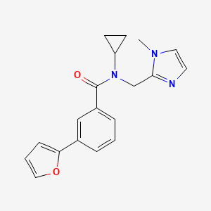 molecular formula C19H19N3O2 B5495038 N-cyclopropyl-3-(2-furyl)-N-[(1-methyl-1H-imidazol-2-yl)methyl]benzamide 