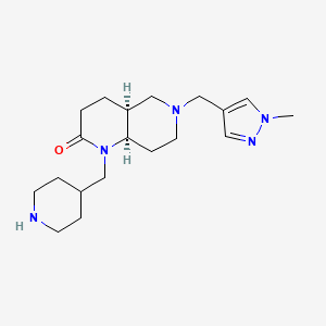 molecular formula C19H31N5O B5495044 rel-(4aS,8aR)-6-[(1-methyl-1H-pyrazol-4-yl)methyl]-1-(4-piperidinylmethyl)octahydro-1,6-naphthyridin-2(1H)-one dihydrochloride 