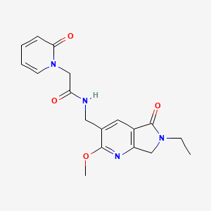 molecular formula C18H20N4O4 B5495055 N-[(6-ethyl-2-methoxy-5-oxo-6,7-dihydro-5H-pyrrolo[3,4-b]pyridin-3-yl)methyl]-2-(2-oxopyridin-1(2H)-yl)acetamide 