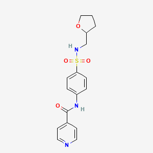molecular formula C17H19N3O4S B5495066 N-(4-{[(tetrahydro-2-furanylmethyl)amino]sulfonyl}phenyl)isonicotinamide 
