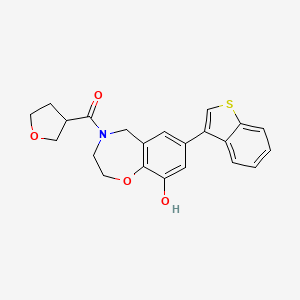molecular formula C22H21NO4S B5495074 7-(1-benzothien-3-yl)-4-(tetrahydrofuran-3-ylcarbonyl)-2,3,4,5-tetrahydro-1,4-benzoxazepin-9-ol 