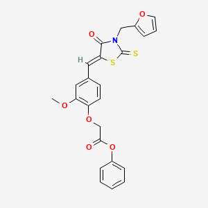 molecular formula C24H19NO6S2 B5495077 phenyl (4-{[3-(2-furylmethyl)-4-oxo-2-thioxo-1,3-thiazolidin-5-ylidene]methyl}-2-methoxyphenoxy)acetate 
