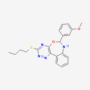 molecular formula C21H22N4O2S B5495103 3-(butylthio)-6-(3-methoxyphenyl)-6,7-dihydro[1,2,4]triazino[5,6-d][3,1]benzoxazepine 