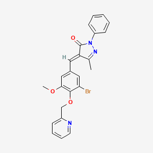 molecular formula C24H20BrN3O3 B5495110 4-[3-bromo-5-methoxy-4-(2-pyridinylmethoxy)benzylidene]-5-methyl-2-phenyl-2,4-dihydro-3H-pyrazol-3-one 