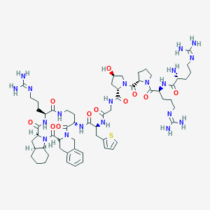 molecular formula C60H90N20O11S B549513 H-D-Arg-Arg-Pro-Hyp-Gly-2Thi-Dab(1)-D-Tic-Oic-Arg-(1) CAS No. 235082-52-7