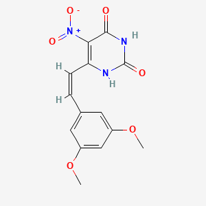 molecular formula C14H13N3O6 B5495148 6-[2-(3,5-dimethoxyphenyl)vinyl]-5-nitro-2,4(1H,3H)-pyrimidinedione 